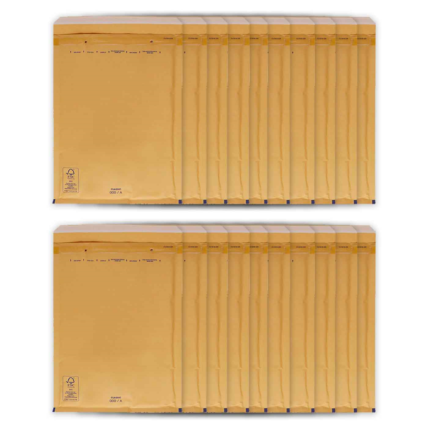 Tradineur - Pack de 20 sobres acorchados de burbujas - N.º 11 - Fabricados en papel - Ideal para sus envíos con total seguridad - 17,5 x 12 cm - Color Marrón