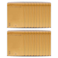 Tradineur - Pack de 20 sobres acorchados de burbujas - N.º 11 - Fabricados en papel - Ideal para sus envíos con total seguridad - 17,5 x 12 cm - Color Marrón