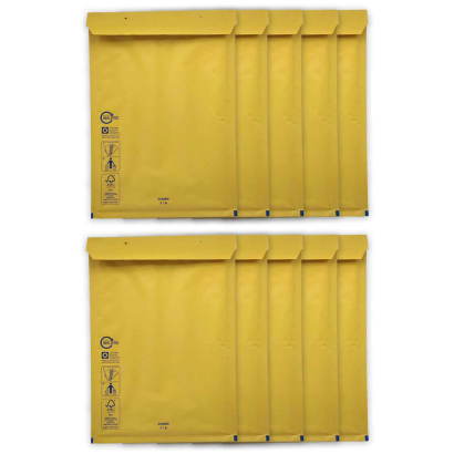 Tradineur - Pack de 10 sobres acorchados de burbujas - N.º 17 - Fabricados en papel - Ideal para sus envíos con total seguridad - 35 x 26 cm - Color Marrón