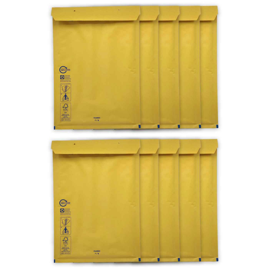 Tradineur - Pack de 10 sobres acorchados de burbujas - N.º 17 - Fabricados en papel - Ideal para sus envíos con total seguridad - 35 x 26 cm - Color Marrón