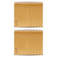 Tradineur - Pack de 10 sobres acorchados de burbujas - N.º 18 - Fabricados en papel - Ideal para sus envíos con total seguridad - 37 x 29 cm - Color Marrón