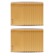 Tradineur - Pack de 20 sobres acorchados de burbujas - N.º 12 - Fabricados en papel - Ideal para sus envíos con total seguridad - 22,5 x 14 cm - Color Marrón