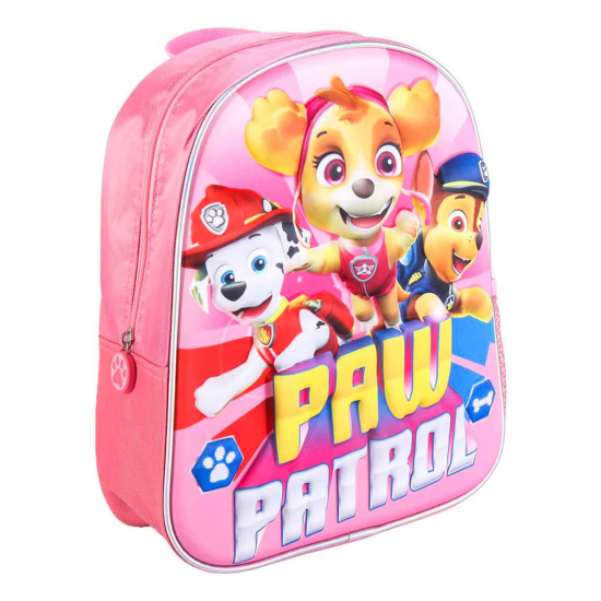 Tradineur - Mochila infantil en 3D con diseño de la Patrulla Canina, ideal para la escuela. Medidas de 25 x 31 x 10 cm para colgar en la espalda. Bolsa Paw Patrol Licencia Nickelodeon