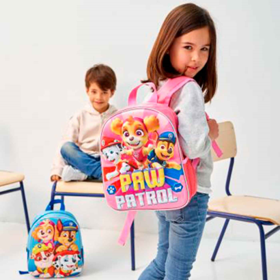 Tradineur - Mochila infantil en 3D con diseño de la Patrulla Canina, ideal para la escuela. Medidas de 25 x 31 x 10 cm para colgar en la espalda. Bolsa Paw Patrol Licencia Nickelodeon