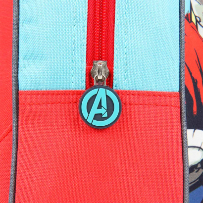 Tradineur - Mochila para niños en 3D con diseño de los Vengadores, ideal para la escuela. Medidas de 25 x 31 x 10 cm para colgar en la espalda. Bolsa Avengers Licencia Marvel