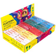 Tradineur - Caja de 30 Plastilinas de colores - 15 colores diferente - Sin gluten - Textura suave y maleable - Sin olor, ligera y flexible - Ideal para hacer manualidades. 