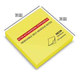 Tradineur - Block de notas autoadhesivas - Contiene 100 hojas - Forma totalmente cuadrada - Color Amarillo
