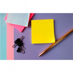 Tradineur - Block de notas autoadhesivas - Contiene 100 hojas - Forma totalmente cuadrada - Color Amarillo