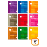 Tradineur - Pack de 4 libretas rayadas dobles - Formato A5 - 48 páginas (90 gr) - Cuaderno grapado - Tapa blanda - 21 x 15 cm - Colores Surtido