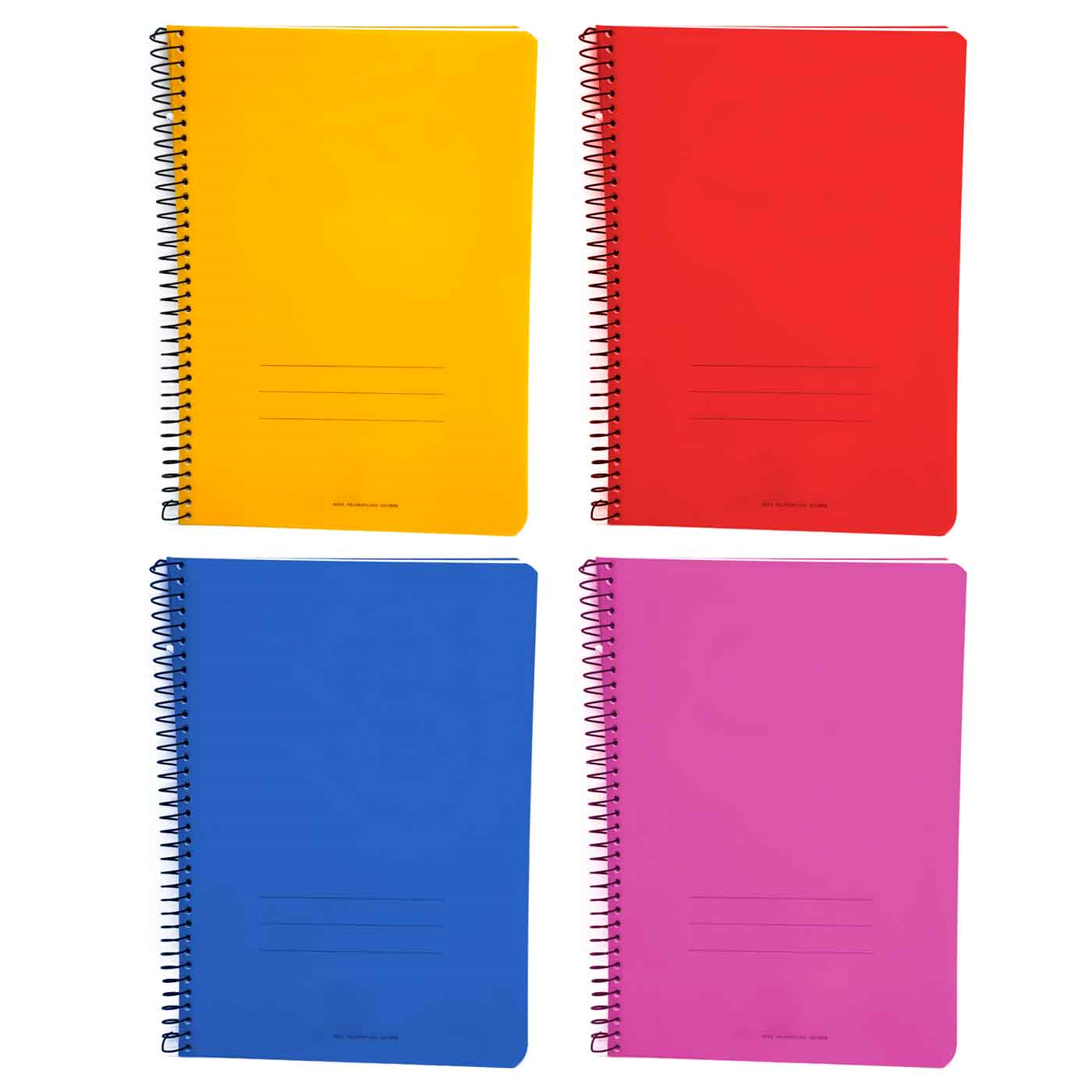 Tradineur - Pack de 4 libretas rayadas - 80 páginas (90 gr) - Encuadernación en espiral - Tapa dura - 21,6 x 15,5 cm - Colores Surtido