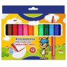 Tradineur - Caja de 12 rotuladores gruesos de colores para niños, marcadores con punta resistente, material escolar, colores viv