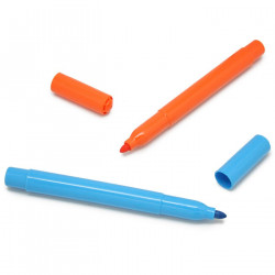 Tradineur - Caja de 12 rotuladores gruesos de colores para niños, marcadores con punta resistente, material escolar, colores viv