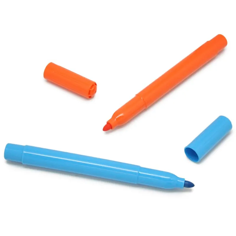 Tradineur - Caja de 12 rotuladores gruesos de colores para niños, marcadores con punta resistente, material escolar, colores viv