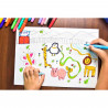 Tradineur - Caja de 12 rotuladores gruesos de colores para niños, marcadores con punta resistente, material escolar, colores viv