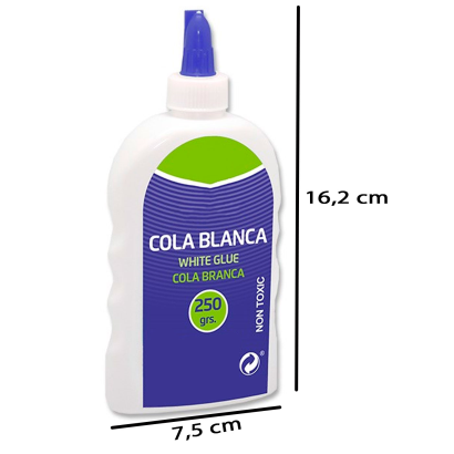 Tradineur - Cola blanca multiusos con aplicador para manualidades, bricolaje, uso escolar, artesanía, pegar papel, cartón, madera, 250 g