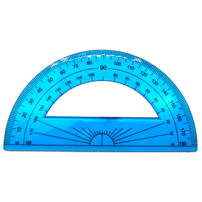 Tradineur - Juego de 4 reglas para clases - Dibujo técnico - Incluye: Regla 30 cm, escuadra 160 mm, cartabón 230 mm y transportador.