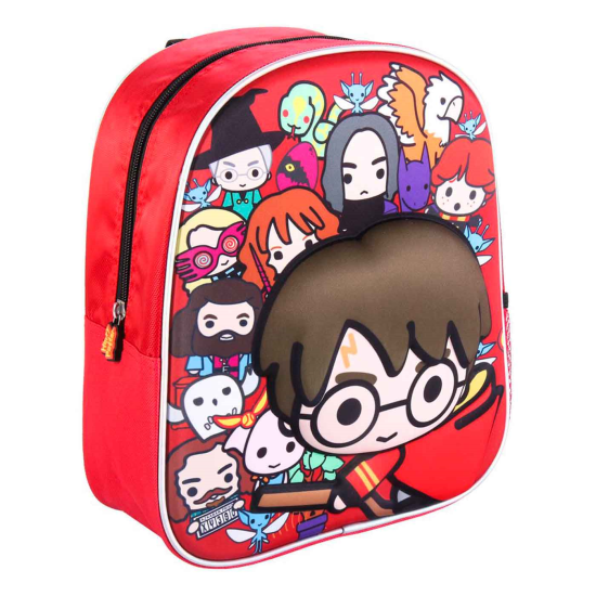 Tradineur - Mochila 3D infantil con diseño de Harry Potter, ideal para la escuela. Medidas de 25 x 31 x 10 cm para colgar en la espalda. Bolsa Harry Potter Licencia Warner Bros