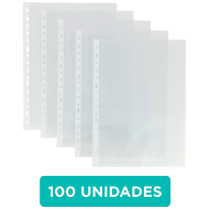 Tradineur - Pack de 100 fundas de plástico transparente A4, multitaladro, 16 agujeros, ordenar y clasificar apuntes, documentos, estudiantes, oficinas