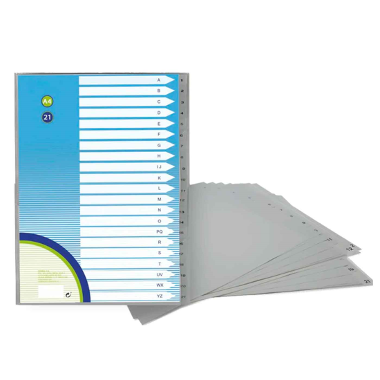 Tradineur - Pack de 3 separadores A-Z - Formato A4 - Ideal para organizar tus archivos y documentos importantes - 30 x 22,5 cm.