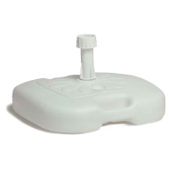 Tradineur - Base sombrilla rellenable - Fabricado en plástico - 16 Litros de capacidad - 17 x 45,5 x 45,5 cm - Color Blanco