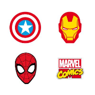 Tradineur - Pack de 4 gomas de los Vengadores, con distintos diseños, ideal para la vuelta al cole, adaptable a lápices. Medidas caja 10 x 10 x 2 cm. Licencia oficial Marvel