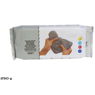 Tradineur - Pasta para modelar, secado al aire, arcilla flexible, suave y maleable, ideal para hacer manualidades, artesanía (Gris, 250 g)