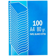 Tradineur - Pack de 100 folios A4, papel de impresión blanco extra, 80 g, apuntes, dibujar, material escolar, oficina, 29,7 x 21 cm