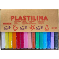 Tradineur - Caja de 15 plastilinas multicolor, modelar, flexible, suave y maleable, ideal para niños, manualidades, uso escolar, 350 g