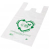 Tradineur - Pack de 150 bolsas tipo camiseta de plástico, reutilizables, gran resistencia, cumplen normativa, aptas para uso ali