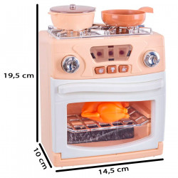Tradineur - Cocina con horno de juguete, incluye luz y sonido, mini electrodoméstico interactivo, simulación, funciona con pilas