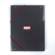 Tradineur - Carpeta de los Vengadores, de cartón resistente, con solapas y 2 gomas, ideal para el curso escolar. Medidas 34,3 x 26,4 x 3 cm. Portafolios de Avengers licencia oficial Marvel