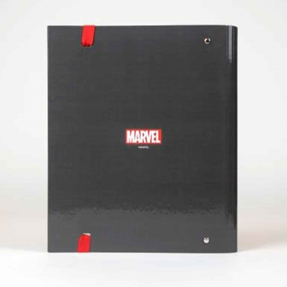 Tradineur - Carpeta / Archivador de los Vengadores de cartón resistente, con 4 anillas de metal, ideal para el curso escolar. Medidas 32,1 x 27 x 4 cm. Carpesano de Avengers licencia oficial Marvel