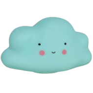 Tradineur - Lámpara de nube de plástico, luz nocturna infantil, lámpara de mesita de noche para niños, quitamiedos, funciona con pilas, 14 x 8 x 7,5 cm, color aleatorio