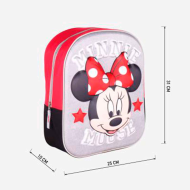 Tradineur - Mochila 3D para niños con diseño de Minnie Mouse, ideal para la escuela. Medidas de 25 x 31 x 10 cm para colgar en la espalda. Bolsa Mickey and Friends Licencia Disney