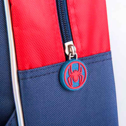 Tradineur - Mochila azul para niños en 3D con diseño de Spiderman, ideal para la escuela. Medidas de 25 x 31 x 10 cm para colgar en la espalda. Bolsa Spiderman Licencia Marvel