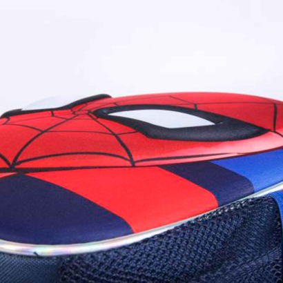 Tradineur - Mochila azul para niños en 3D con diseño de Spiderman, ideal para la escuela. Medidas de 25 x 31 x 10 cm para colgar en la espalda. Bolsa Spiderman Licencia Marvel