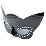 Tradineur - Gafas de gata negra para jóvenes y adultos, complementos de disfraces para carnaval, halloween u otras celebraciones. - 11 x 20 cm