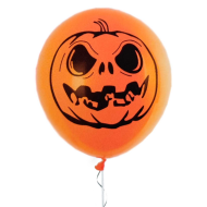 Tradineur - Pack de 10 globos - Diseño Calabaza - 30 cm al inflar - Ideal como decoración de tu hogar y celebrar de halloween.