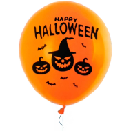 Tradineur - Pack de 10 globos - "Happy Halloween" - 30 cm al inflar - Ideal como decoración de tu hogar y celebrar de halloween.