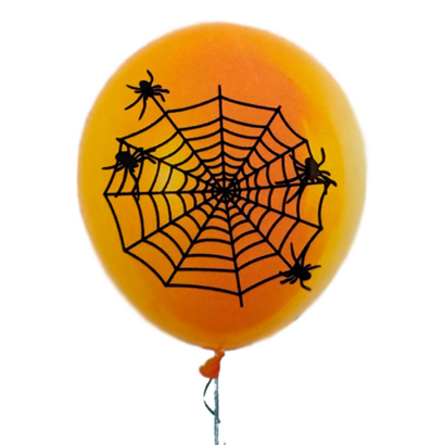 Tradineur - Pack de 10 globos - Diseño Telaraña - 30 cm al inflar - Ideal como decoración de tu hogar y celebrar de halloween.