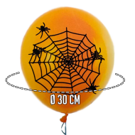 Tradineur - Pack de 10 globos - Diseño Telaraña - 30 cm al inflar - Ideal como decoración de tu hogar y celebrar de halloween.