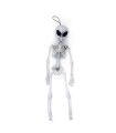 Tradineur - Esqueleto de alien para Halloween - Fabricado en plástico - Adorno para decoración - Longitud 42 cm - Color Blanco