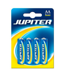 Juego de 6 packs de 4 pilas AA, r6, 1,5 v "júpiter" ideal para el hogar. Set de 24 pilas no recargables, para una gran diversidad de productos. 24 pilas AA para diferentes aparatos electronicos