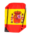 Tradineur - Mochila con la bandera de España - Ajuste con cuerda - 100% Poliéster - Deporte, golf, adulto, unisex, talla única - Color rojo y amarillo.