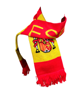 Tradineur - Bufanda con diseño de la bandera de España - Fabricado 100% Acrílico - Deporte, golf, adulto, unisex, talla única - Color rojo y amarillo.