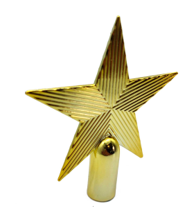 Tradineur - Estrella de navidad de 5 puntas - Fabricación en plástico - Accesorio decorativo de navidad - Color Oro - 14,5 cm