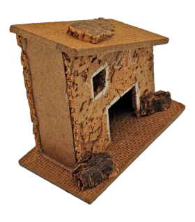 Tradineur - Casita rural de corcho y resina para belén navideño, casa decorativa de pueblo, aldea para nacimiento, pesebre, navidad, 6,5 x 8 x 3,8 cm, modelo aleatorio