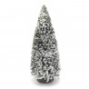 Tradineur - Abeto nevado decorativo 19 x 8 cm, árbol de navidad artificial en miniatura para mesa, repisa, ventana, decoración n