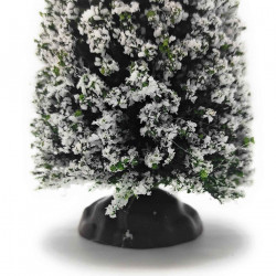 Tradineur - Abeto nevado decorativo 19 x 8 cm, árbol de navidad artificial en miniatura para mesa, repisa, ventana, decoración n