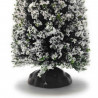 Tradineur - Abeto nevado decorativo 19 x 8 cm, árbol de navidad artificial en miniatura para mesa, repisa, ventana, decoración n